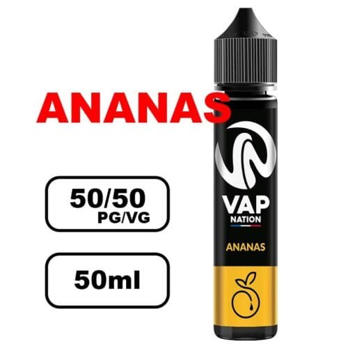 Vap nation Origin's 50ml e-liquide flacon mono arôme pour cigarette electronique au bureau de tabac- ananas