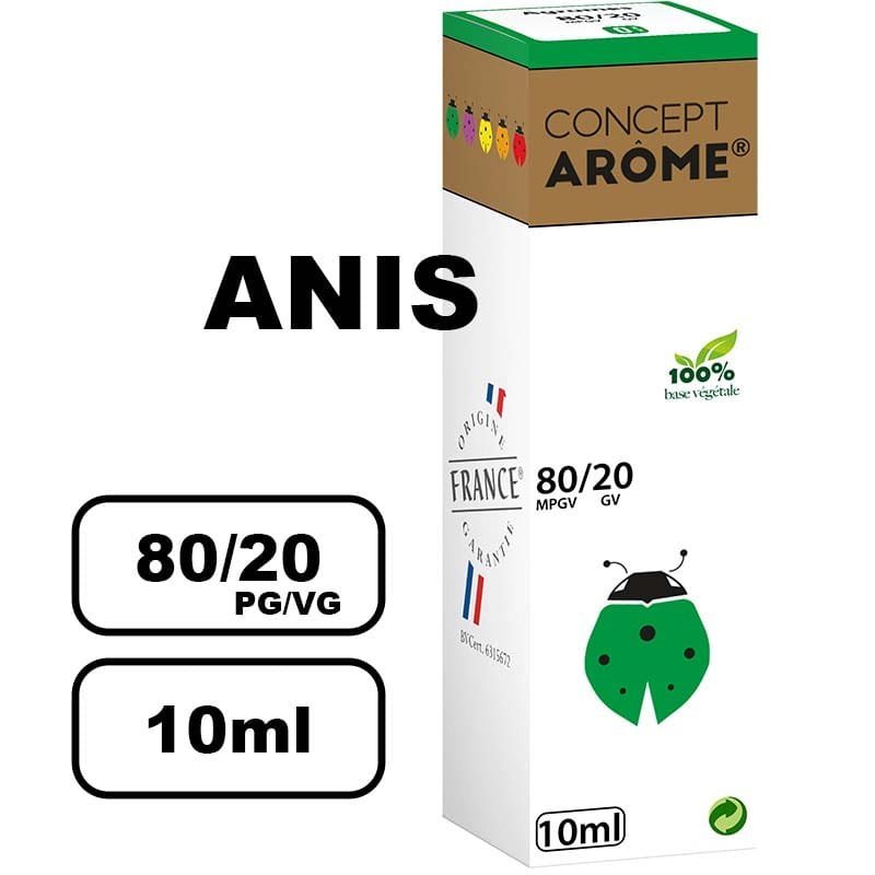 Conceptarome 10ml e-liquide saveur naturelle bio Sans additifs- anis