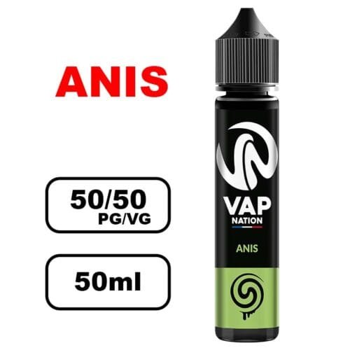 Vap nation Origin's 50ml e-liquide flacon mono arôme pour cigarette electronique au bureau de tabac- anis