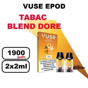 Vuse cartouche Epod x2 1.9ml Capsule ePOD eliquide pré-remplie pour vapoteur- blend dore