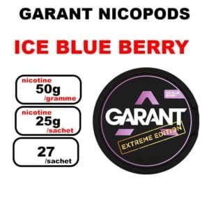 Snus GARANT Extreme 25mg Slim Nicotine pouches sans tabac- ice blueberry