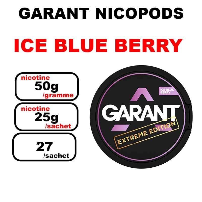 Snus GARANT Extreme 25mg Slim Nicotine pouches sans tabac- ice blueberry