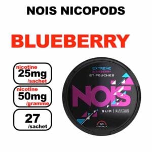 Snus NOIS Extreme 25mg Slim Nicotine Pouches sans tabac- blueberry