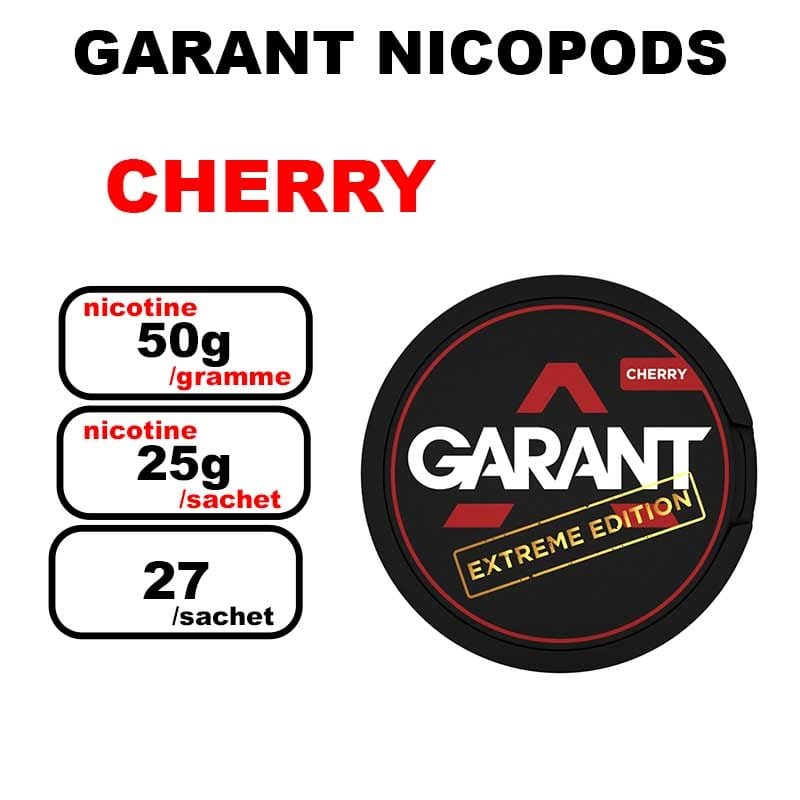 Snus GARANT Extreme 25mg Slim Nicotine pouches sans tabac- cherry