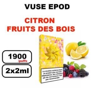 Vuse cartouche Epod x2 1.9ml Capsule ePOD eliquide pré-remplie pour vapoteur- citron fruits des bois