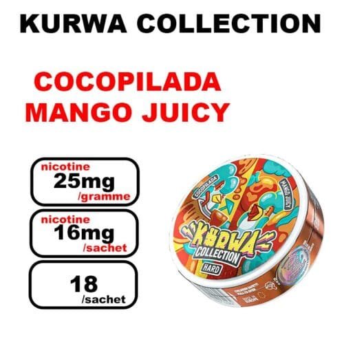KURWA collection 12mg Nicotine pouches sans tabac- cocopilada mango juicy