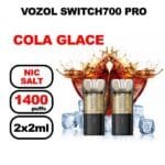 Vozol x2 cartouches pré-remplies 2ml sans fuite- cola glace