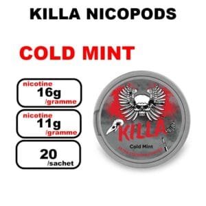 Snus KILLA 11mg Nicotine pouches sans tabac- cold mint