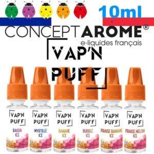 eliquide bio conceptarome 10ml pg/vg saveur puff