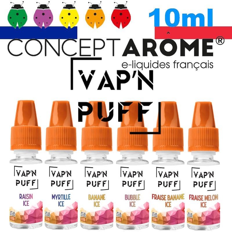 eliquide bio conceptarome 10ml pg/vg saveur puff