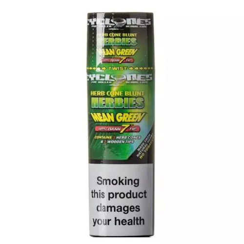 CYCLONES x2 cônes herbies mean green wooden tips cônes hemp naturel sans tabac -