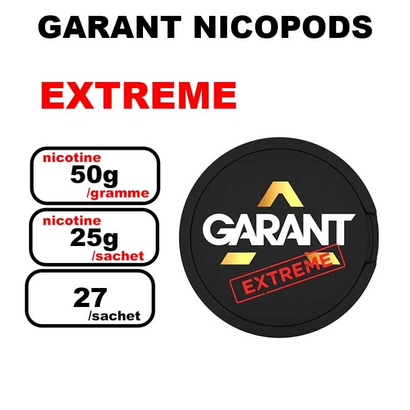 Snus GARANT Extreme 25mg Slim Nicotine pouches sans tabac- extreme