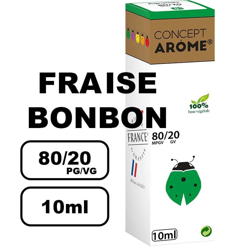 Conceptarome 10ml e-liquide saveur naturelle bio Sans additifs- fraise bonbon