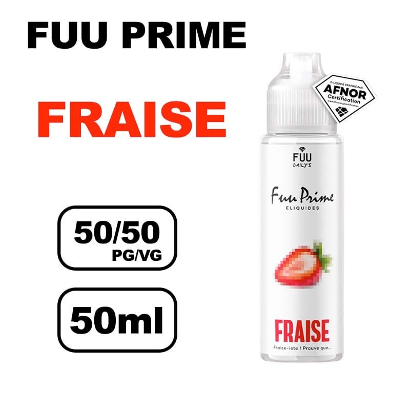 Fuu prime 50ml E-liquide prêt à booster pour cigarette electronique- fraise