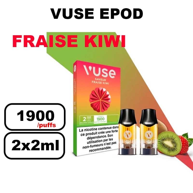 Vuse cartouche Epod x2 1.9ml Capsule ePOD eliquide pré-remplie pour vapoteur- fraise kiwi