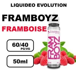 Liquideo Evolution 50ml E-liquides saveurs intenses, surprenantes- framboise