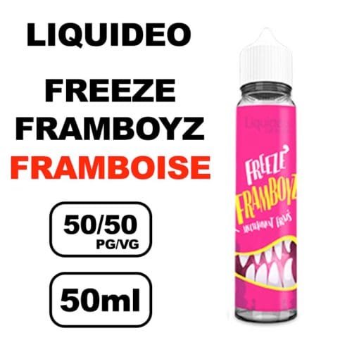 Liquideo Freeze 50ml E-liquide fruité glacée, Parfait pour vape longue durée- framboise