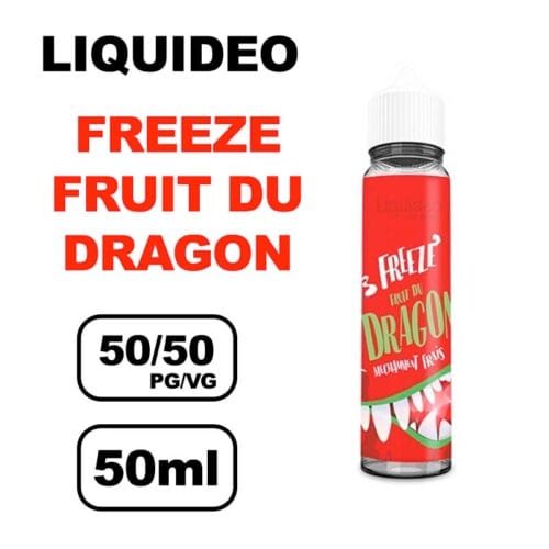 Liquideo Freeze 50ml E-liquide fruité glacée, Parfait pour vape longue durée- fruit du dragon