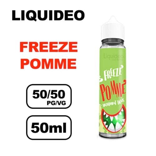 Liquideo Freeze 50ml E-liquide fruité glacée, Parfait pour vape longue durée- pomme