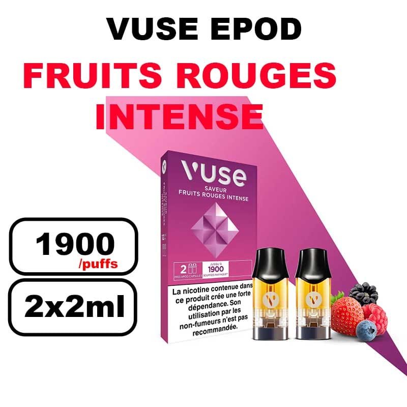 Vuse cartouche Epod x2 1.9ml Capsule ePOD eliquide pré-remplie pour vapoteur- fruits rouge