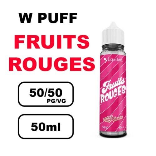 Liquideo Wpuff flavors 50ml E-liquide puff fruité Intense, Parfait pour vape longue durée- fruit rouges