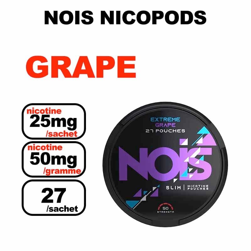 Snus NOIS Extreme 25mg Slim Nicotine Pouches sans tabac- grape