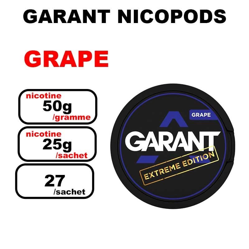 Snus GARANT Extreme 25mg Slim Nicotine pouches sans tabac- grape