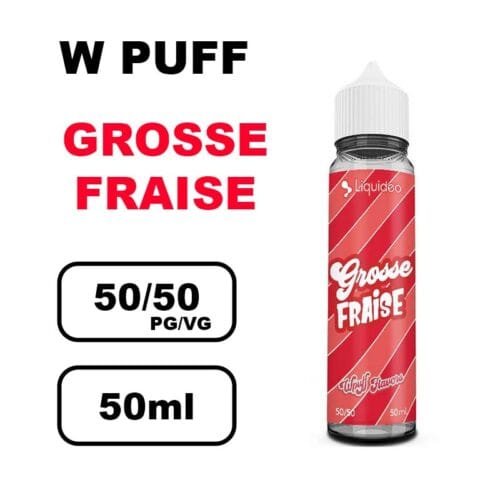 Liquideo Wpuff flavors 50ml E-liquide puff fruité Intense, Parfait pour vape longue durée- fraise