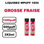 Liquideo Wpuff 1800 x2 Cartouches Pod 2ml Cartouche Puff jetable sans fuite- grosse fraise