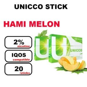 UNICCO Sticks nicotinés sans tabac compatible IQOS avec lame chauffante HNB x20 bâtonnets- hami melon