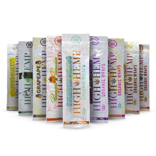 HIGH HEMP blunt Wraps chanvre naturel aromatisé sans tabac - x2 feuilles parfumées saveur fruitée pas cher