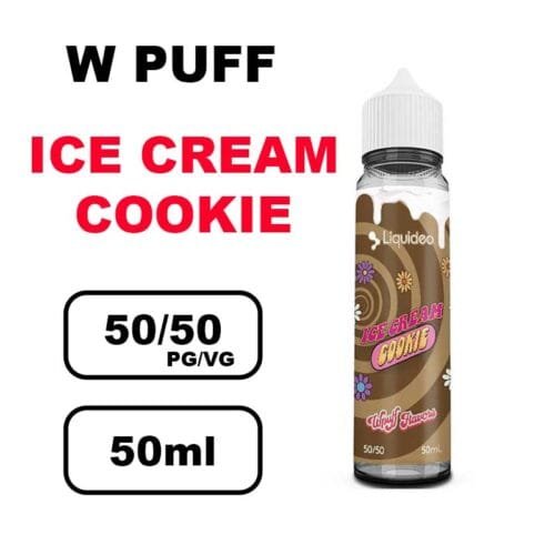 Liquideo Wpuff flavors 50ml E-liquide puff fruité Intense, Parfait pour vape longue durée- ice cream cookie