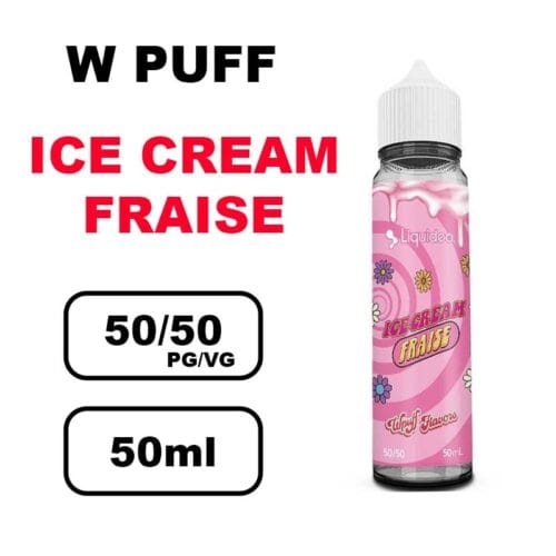 Liquideo Wpuff flavors 50ml E-liquide puff fruité Intense, Parfait pour vape longue durée- ice cream fraise