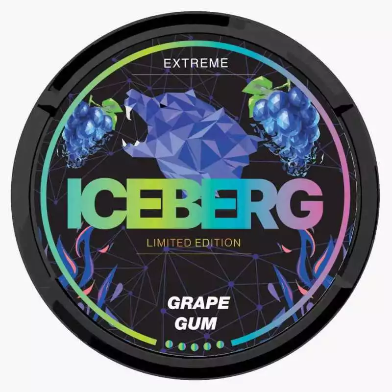 Snus ICEBERG grape gum Nicotine pouches sans tabac Ultra strong