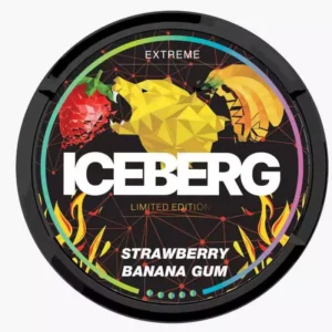 Snus ICEBERG strawberry banana gum Nicotine pouches sans tabac Ultra strong