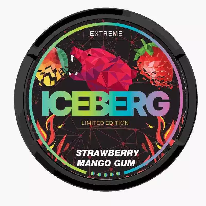 Snus ICEBERG strawberry mango gum Nicotine pouches sans tabac Ultra strong