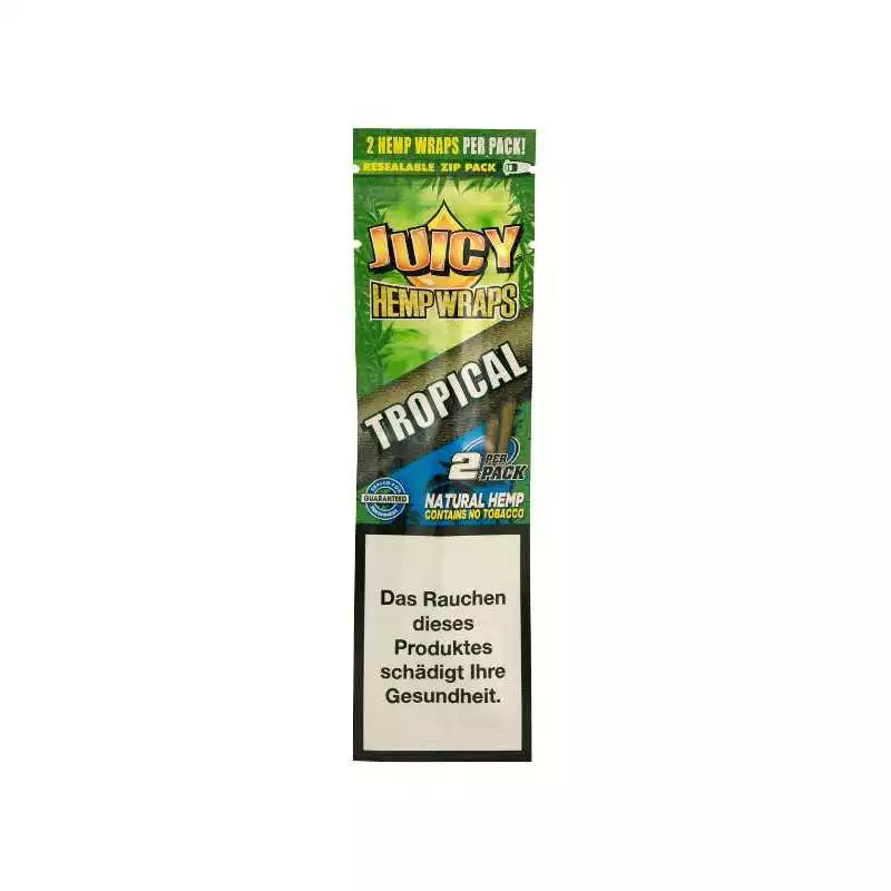 JUICY JAYS tropical blunt Wraps chanvre naturel aromatisé sans tabac - x2 feuilles parfumées saveur fruitée pas cher