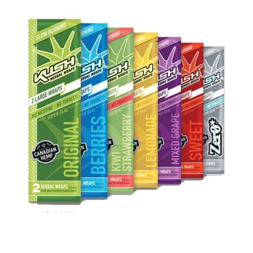 KUSH HERBAL blunt Wraps chanvre naturel aromatisé sans tabac - x2 feuilles parfumées saveur fruitée pas cher