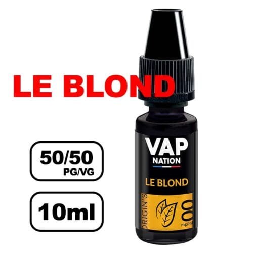 Vap nation Origin's 10ml e-liquide mono arôme pour cigarette electronique au bureau de tabac- blond