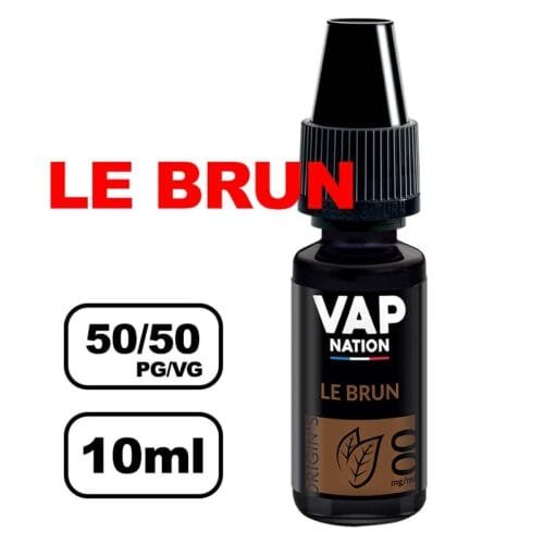 Vap nation Origin's 10ml e-liquide mono arôme pour cigarette electronique au bureau de tabac- brun