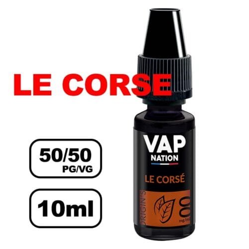 Vap nation Origin's 10ml e-liquide mono arôme pour cigarette electronique au bureau de tabac- corse
