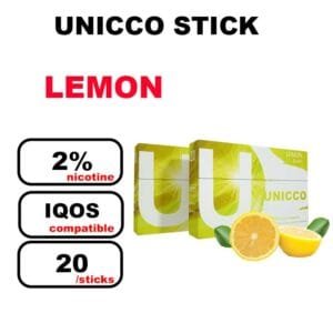 UNICCO Sticks nicotinés sans tabac compatible IQOS avec lame chauffante HNB x20 bâtonnets- lemon