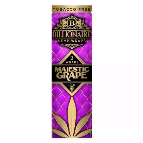 BILLONNAIRE grape blunt Wraps chanvre naturel aromatisé sans tabac - x2 feuilles parfumées saveur fruitée pas cher