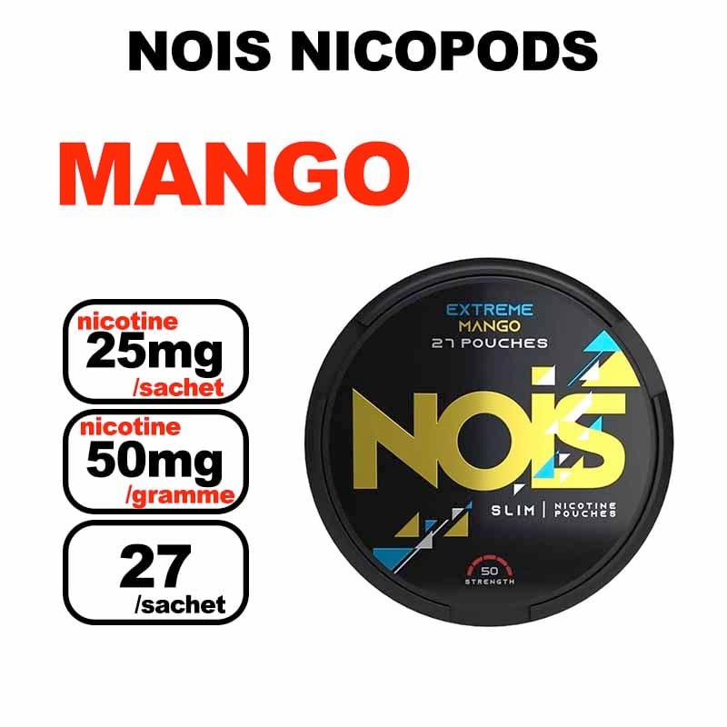 Snus NOIS Extreme 25mg Slim Nicotine Pouches sans tabac- mango