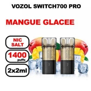 Vozol x2 cartouches pré-remplies 2ml sans fuite- mangue glacee