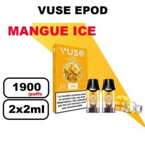 Vuse cartouche Epod x2 1.9ml Capsule ePOD eliquide pré-remplie pour vapoteur- mangue ice