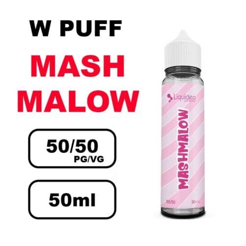 Liquideo Wpuff flavors 50ml E-liquide puff fruité Intense, Parfait pour vape longue durée- mashmalow