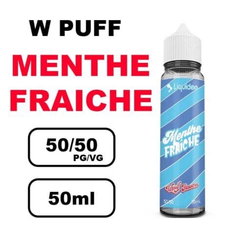 Liquideo Wpuff flavors 50ml E-liquide puff fruité Intense, Parfait pour vape longue durée- menthe fraiche