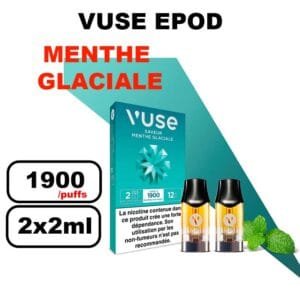 Vuse cartouche Epod x2 1.9ml Capsule ePOD eliquide pré-remplie pour vapoteur- menthe glaciale