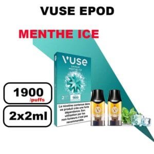 Vuse cartouche Epod x2 1.9ml Capsule ePOD eliquide pré-remplie pour vapoteur- menthe ice